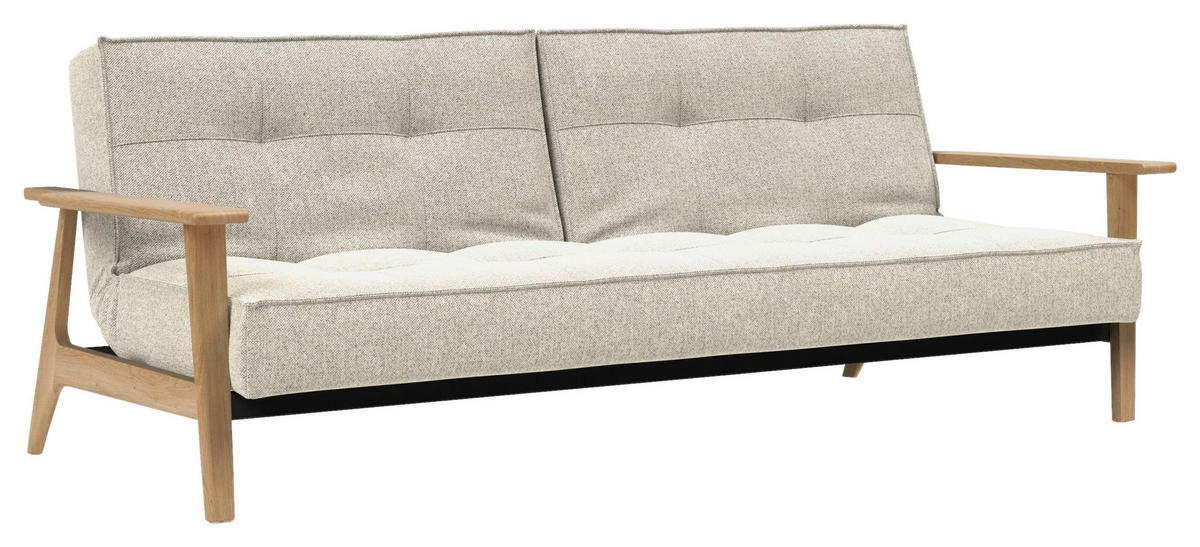 SCHLAFSOFA Flachgewebe Naturfarben  - Eichefarben/Naturfarben, Design, Holz/Textil (232/80/99cm) - Innovation