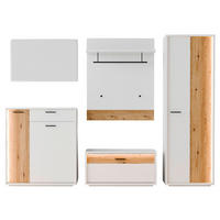 GARDEROBE 5-teilig  in 284/201/37 cm  - Eichefarben/Weiß, Design, Glas/Holzwerkstoff (284/201/37cm) - Xora