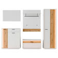GARDEROBE 5-teilig  in 284/201/37 cm  - Eichefarben/Weiß, Design, Glas/Holzwerkstoff (284/201/37cm) - Xora