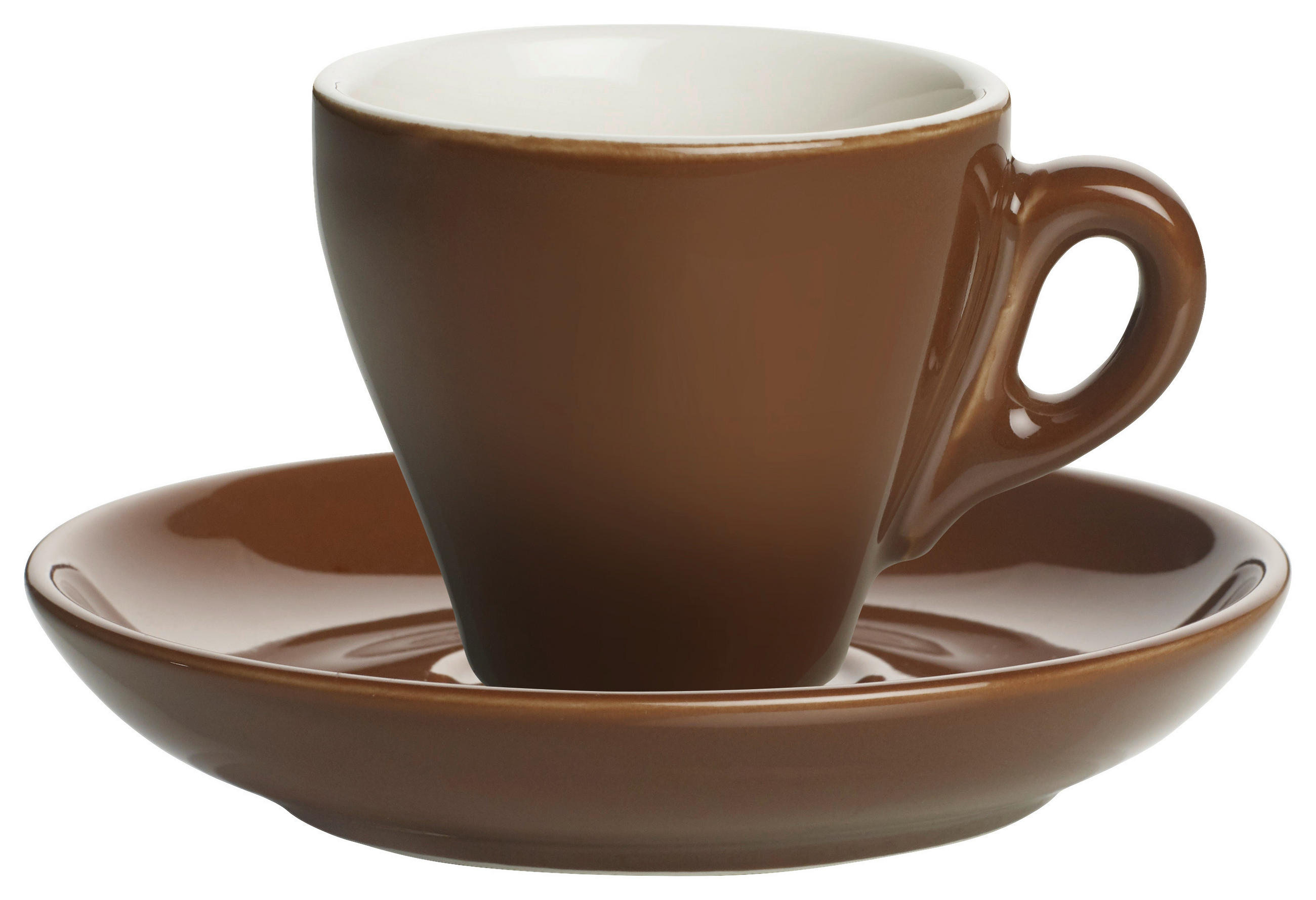CEAȘCĂ ESPRESSO CU FARFURIOARĂ  - maro, Basics, ceramică - Novel