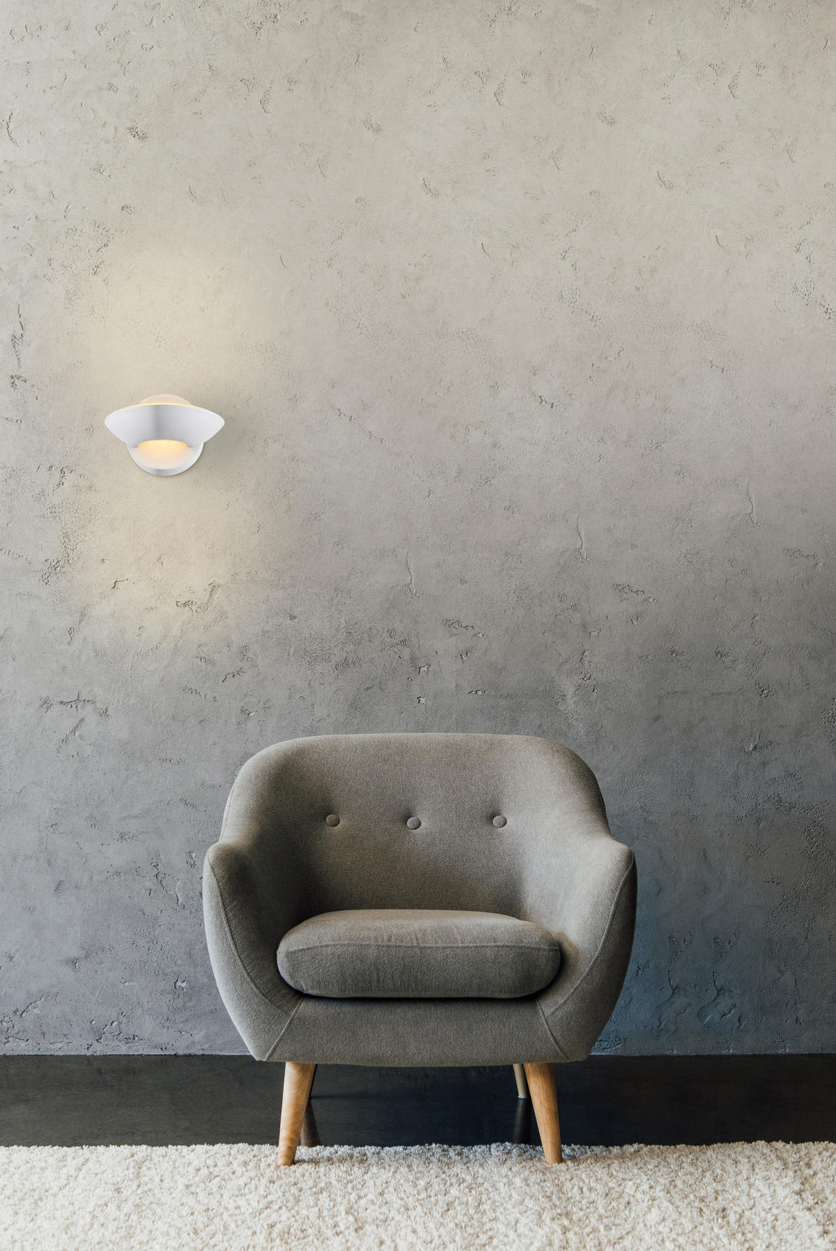 LED-WANDLEUCHTE Sammy 16,5/11 cm   - Weiß, Design, Glas/Metall (16,5/11cm) - Globo