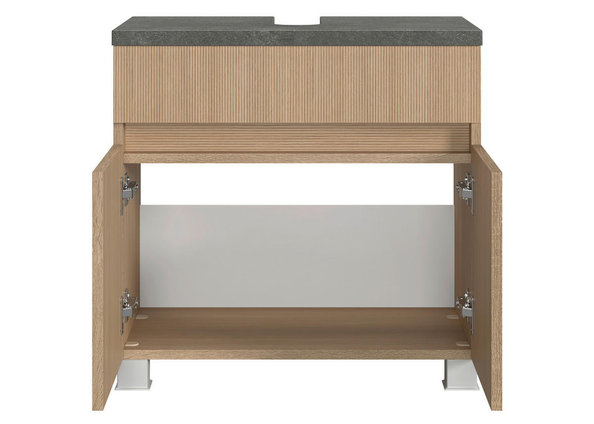 WASCHBECKENUNTERSCHRANK 60/54/35 cm  - Eichefarben/Silberfarben, KONVENTIONELL, Holzwerkstoff/Kunststoff (60/54/35cm) - Xora