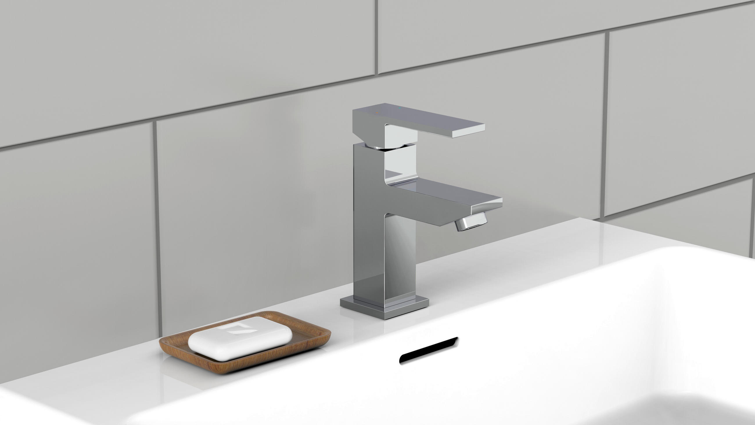 BATERIE CHIUVETA BAIE 5,0/16,0/13,5 cm  - culoare crom, Basics, metal (5,0/16,0/13,5cm) - Xora