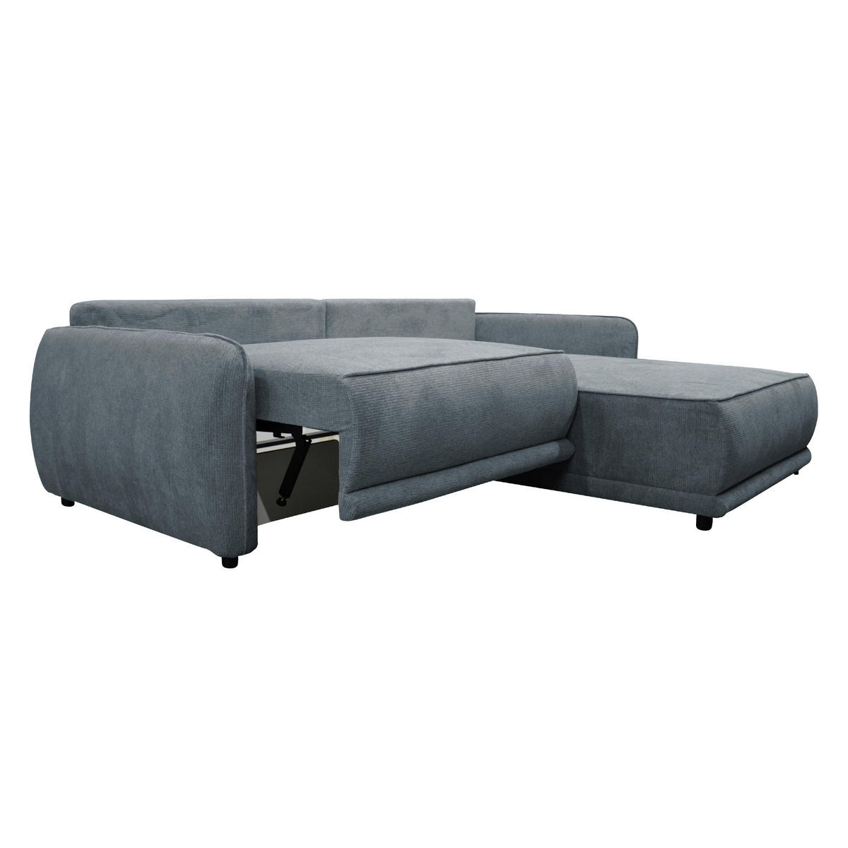 ECKSOFA in Struktur Blau  264/195 cm  - Blau/Beige, Design, Kunststoff/Textil (264/195cm) - MID.YOU