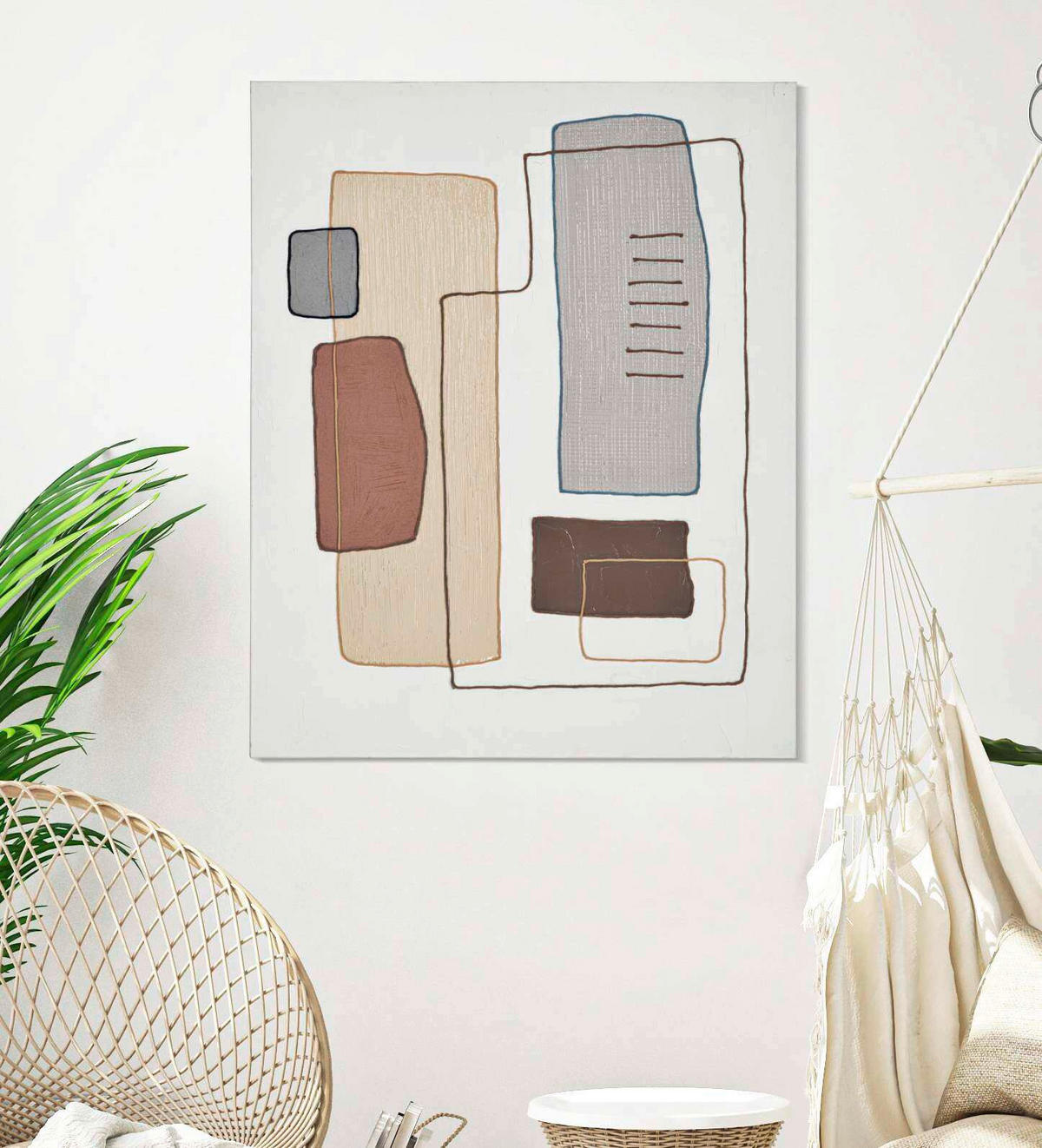 LEINWANDBILD Abstraktes  - Basics, Holz/Textil (80/100/2.8cm)