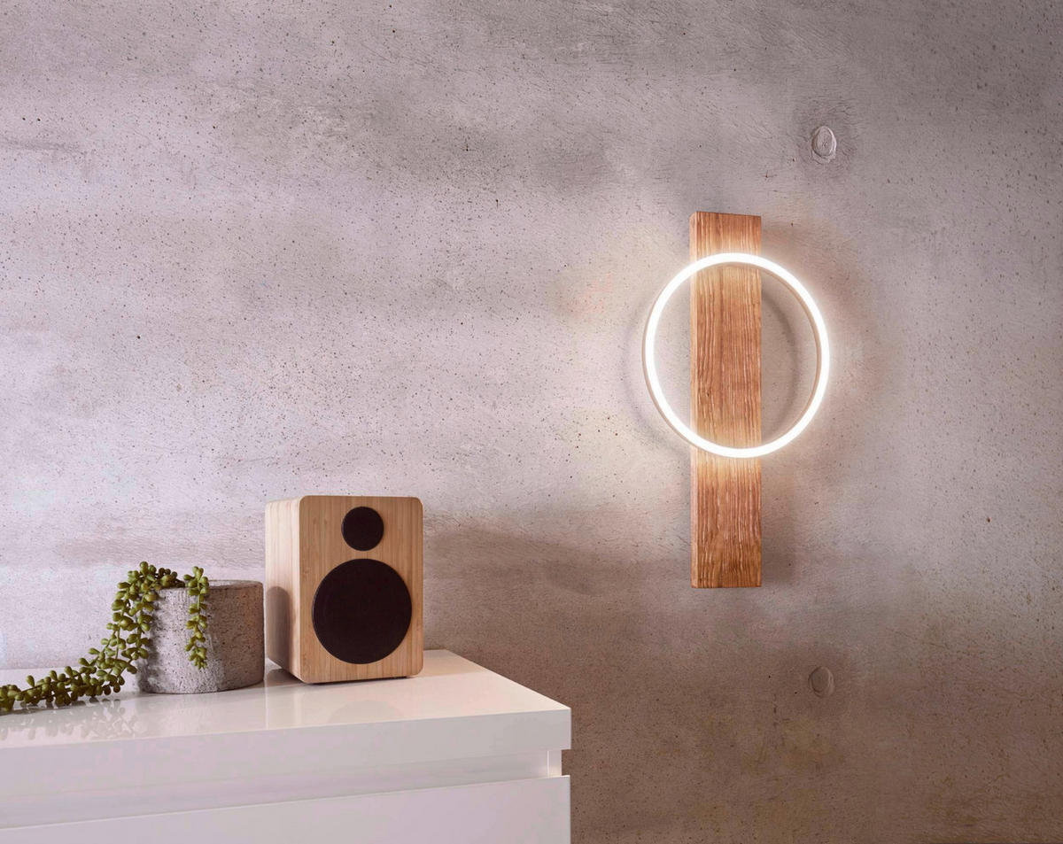 LED-DECKENLEUCHTE 30 cm  - Schwarz/Braun, Natur, Holz/Kunststoff (30cm)