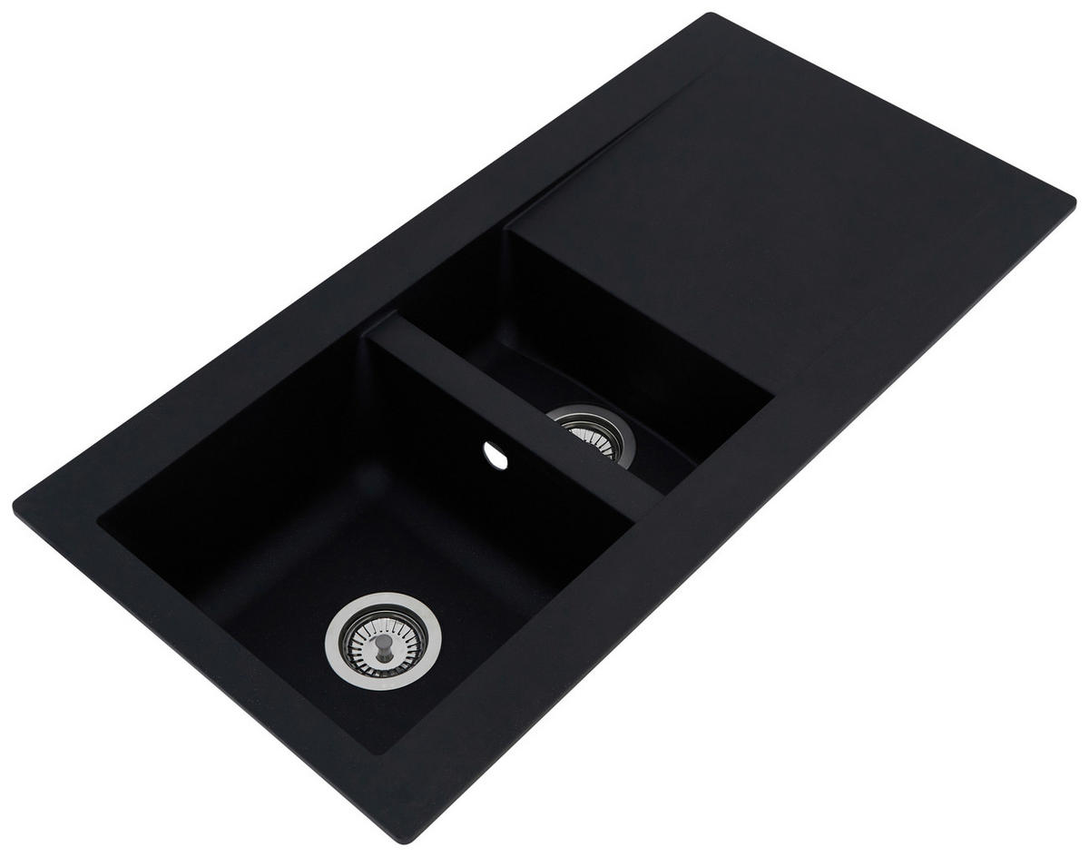 SPÜLE 1712DENVER100X50S  - Schwarz, Trend, Glas/Kunststoff (100/20/50cm) - Respekta