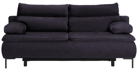 BOXSPRINGSOFA Webstoff Schwarz  - Schwarz, Design, Textil/Metall (202/93/100cm) - Novel