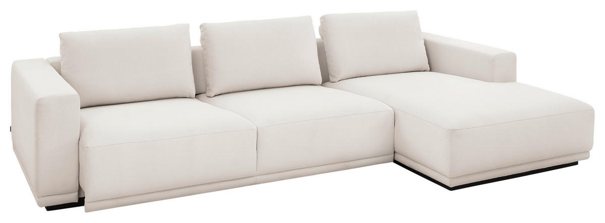 ECKSOFA Ottomane rechts, Eckteil  Weiß Chenille  - Schwarz/Weiß, Design, Kunststoff/Textil (316/166cm) - Musterring