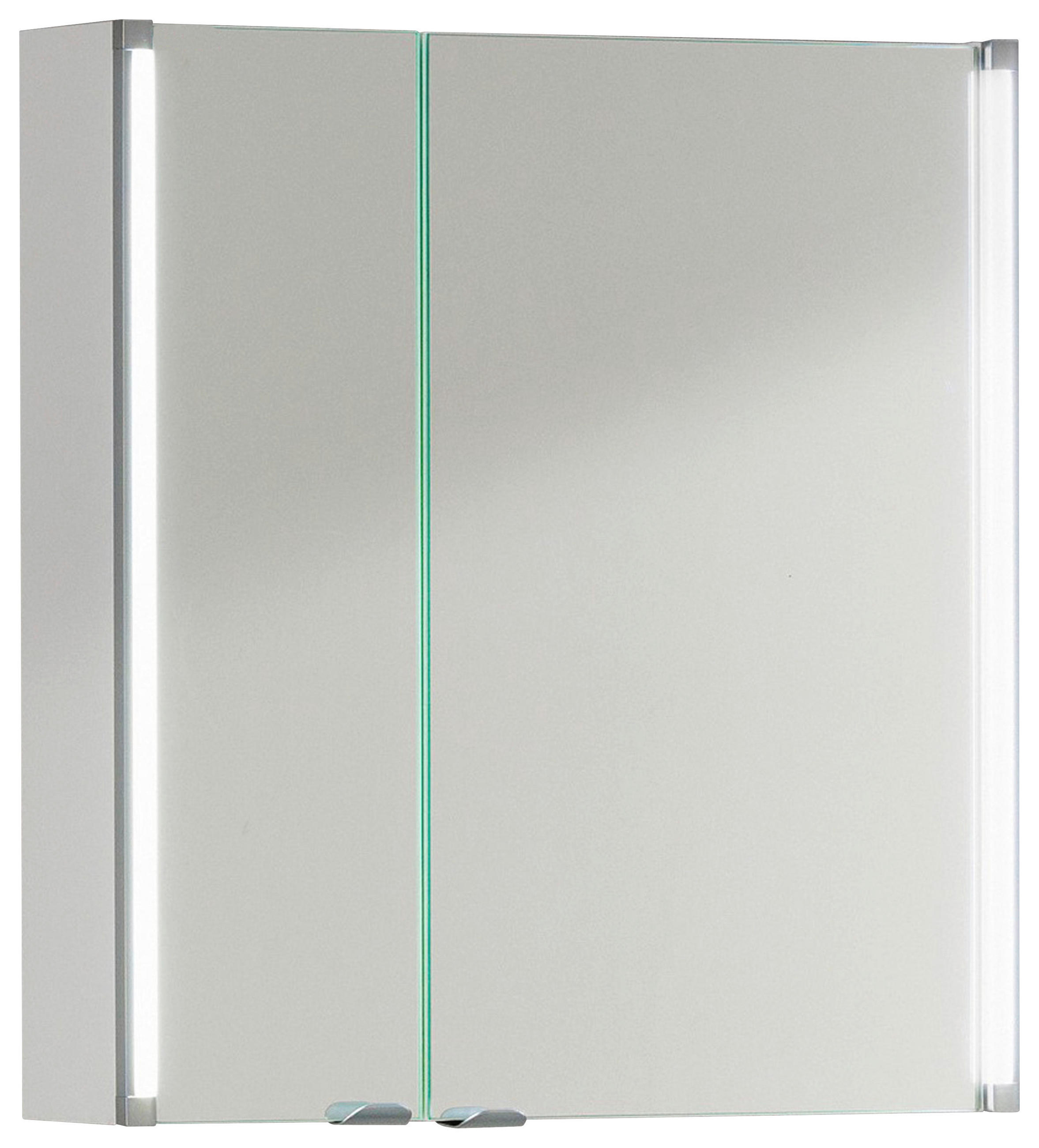 SPIEGELSCHRANK 61/67/16,5 cm - Alufarben/Weiß, MODERN, Glas/Holzwerkstoff (61/67/16,5cm) - MID.YOU