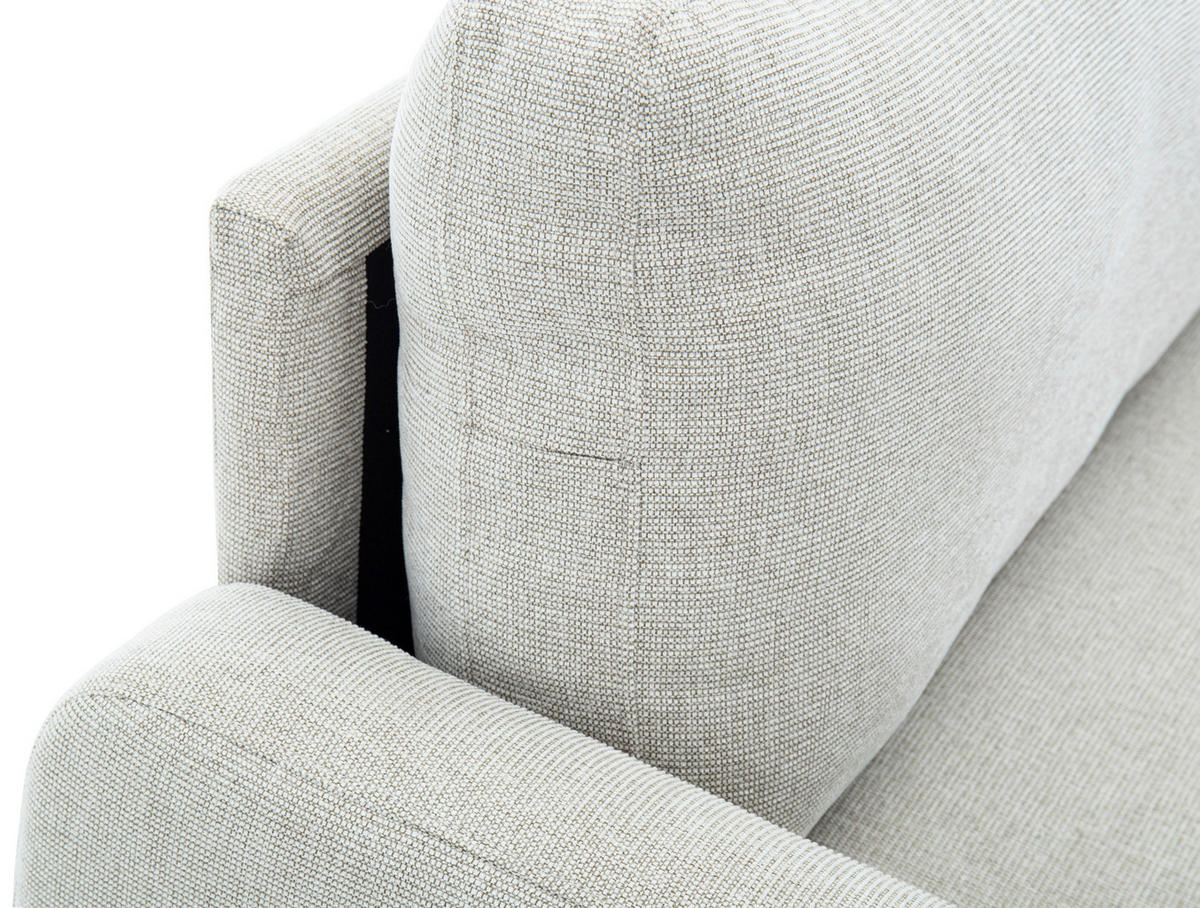 ECKSOFA Leinenoptik Beige  - Beige/Schwarz, Design, Kunststoff/Textil (152,5/225,5cm) - Livetastic