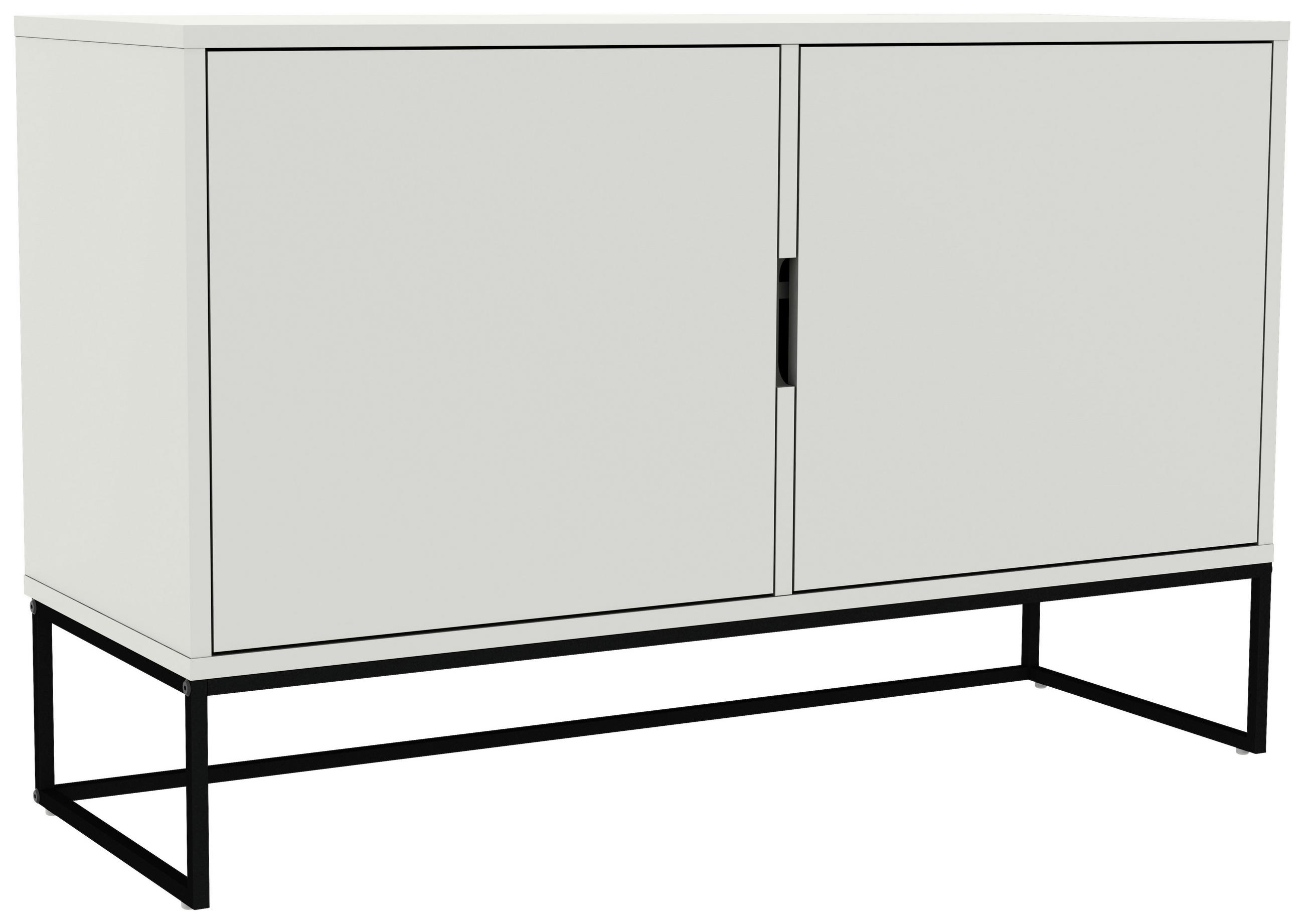 KOMMODE Lipp in 118/76/43 cm - Schwarz/Weiß, Design, Holzwerkstoff/Metall (118/76/43cm)