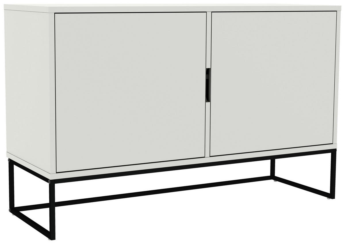 KOMMODE Lipp  in 118/76/43 cm  - Schwarz/Weiß, Design, Holzwerkstoff/Metall (118/76/43cm)