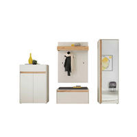 GARDEROBE 5-teilig  in 255/200/40 cm  - Eiche Wotan/Weiß, Design, Glas/Holzwerkstoff (255/200/40cm) - Modante
