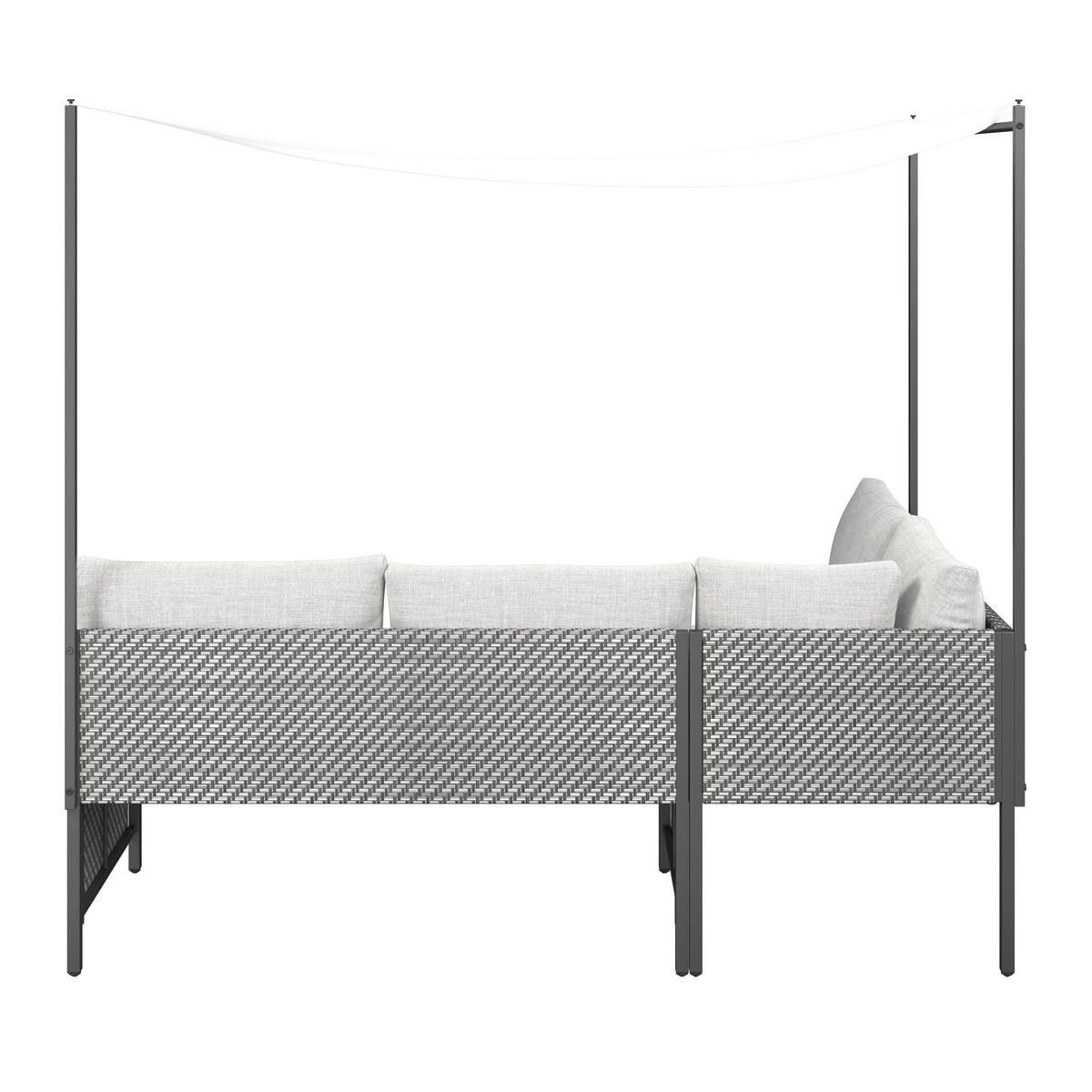 Set Lounge 2 piese   188/172/124 cm  - alb/antracit, Romantik / Landhaus, metal/textil (188/172cm) - Ambia Garden