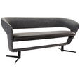 SITZBANK 182/83/62 cm in Dunkelgrau - Dunkelgrau/Schwarz, Design, Textil/Metall (182/83/62cm) - Moderano
