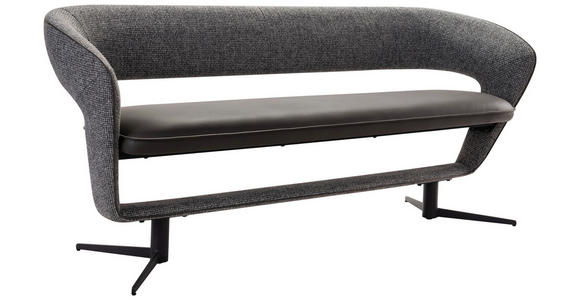 SITZBANK 182/83/62 cm in Dunkelgrau - Dunkelgrau/Schwarz, Design, Textil/Metall (182/83/62cm) - Moderano