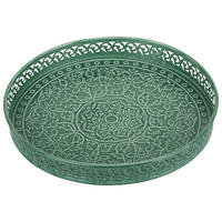 DEKORAČNÍ PODNOS  - zelená, Lifestyle, kov (25/3cm) - Ambia Home