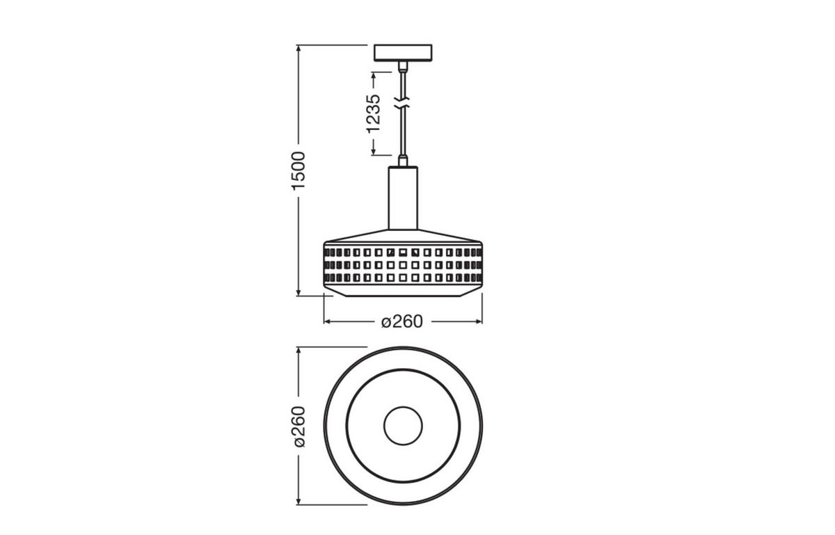 PENDELLEUCHTE 26/150 cm  - Braun, Design, Stein/Metall (26/150cm) - Ledvance