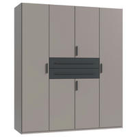 KLEIDERSCHRANK 180/208/65 cm,  in Graphitfarben, Sahara, 6 Tür(en)  - Graphitfarben/Sahara, MODERN, Holzwerkstoff (180/208/65cm) - Boxxx