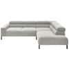 ECKSOFA in Feincord Hellgrau  - Hellgrau/Schwarz, Design, Textil/Metall (273/219cm) - Pure Home Comfort