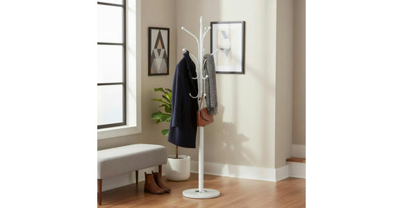 KLEIDERSTÄNDER in Weiß 40/177/40 cm   - Weiß, Design, Stein/Metall (40/177/40cm) - Carryhome