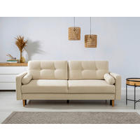 SCHLAFSOFA in Beige  - Beige/Buchefarben, Design, Holz/Textil (222/93/99cm) - MID.YOU