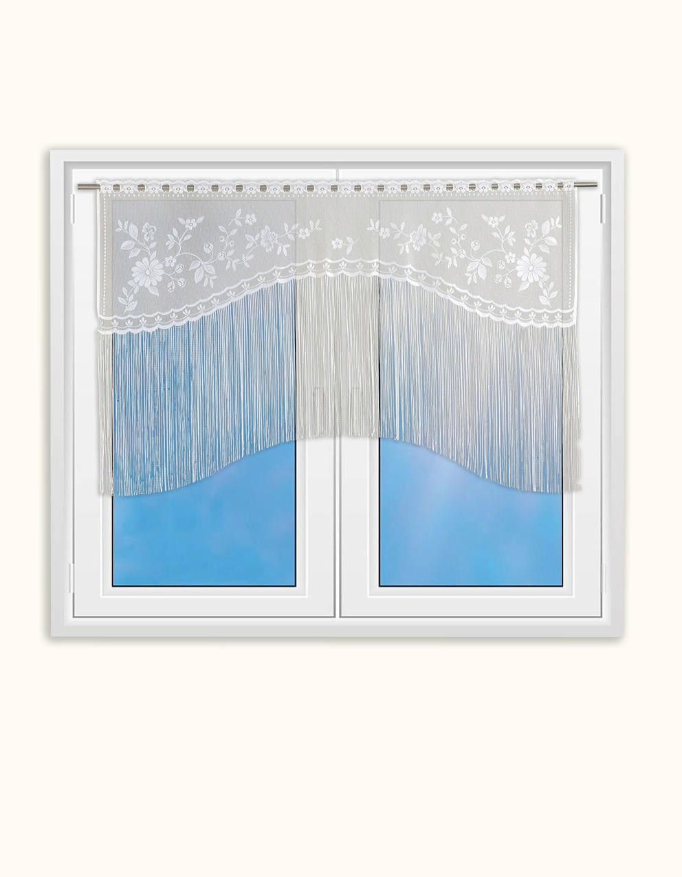 KURZGARDINE   150/100 cm   - Weiß, KONVENTIONELL, Textil (150/100cm)