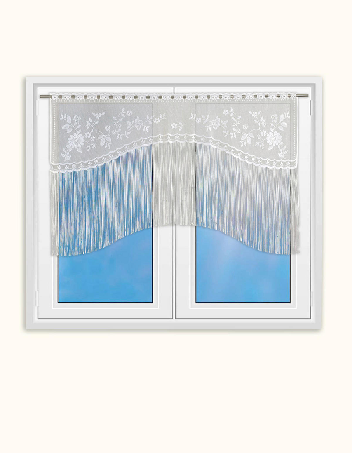 KURZGARDINE   150/100 cm   - Weiß, KONVENTIONELL, Textil (150/100cm)
