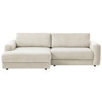 ECKSOFA in Cord Creme  176/250 cm  - Creme/Schwarz, MODERN, Textil (176/250cm) - Trendmanufaktur