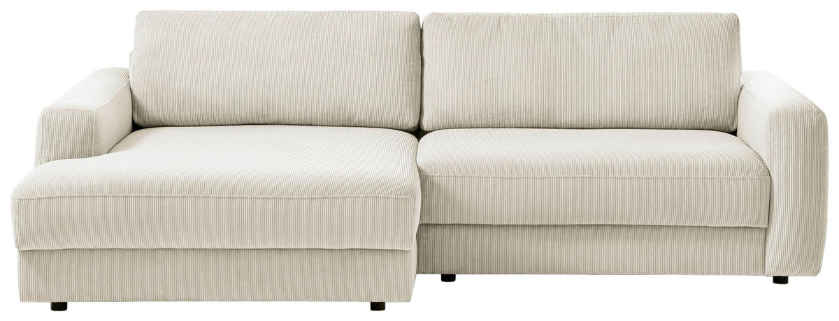 ECKSOFA in Cord Creme  176/250 cm  - Creme/Schwarz, MODERN, Textil (176/250cm) - Trendmanufaktur
