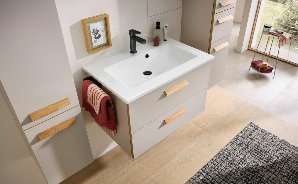 WASCHTISCHKOMBI 78 cm  - Kaschmir/Eichefarben, MODERN, Holz/Holzwerkstoff (78cm) - Dieter Knoll