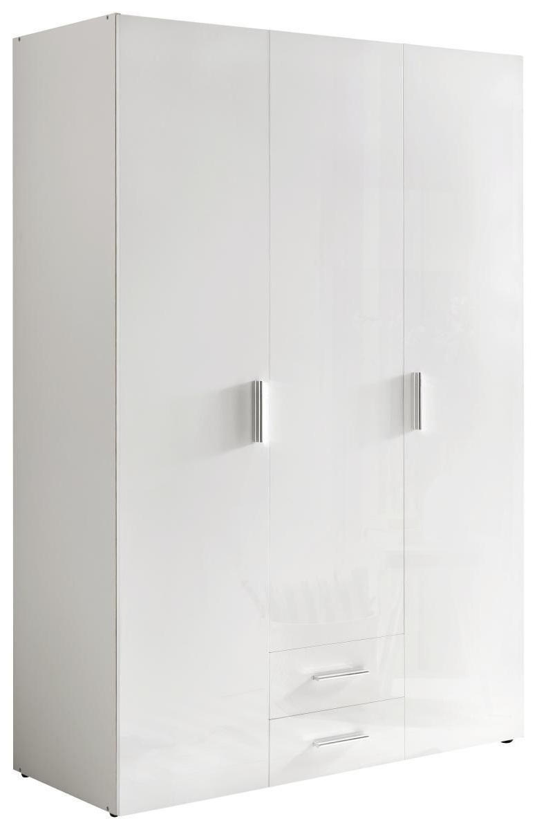 SCHRANK Weiß - Chromfarben/Weiß, KONVENTIONELL, Holzwerkstoff/Kunststoff (120/185/54cm) - Xora
