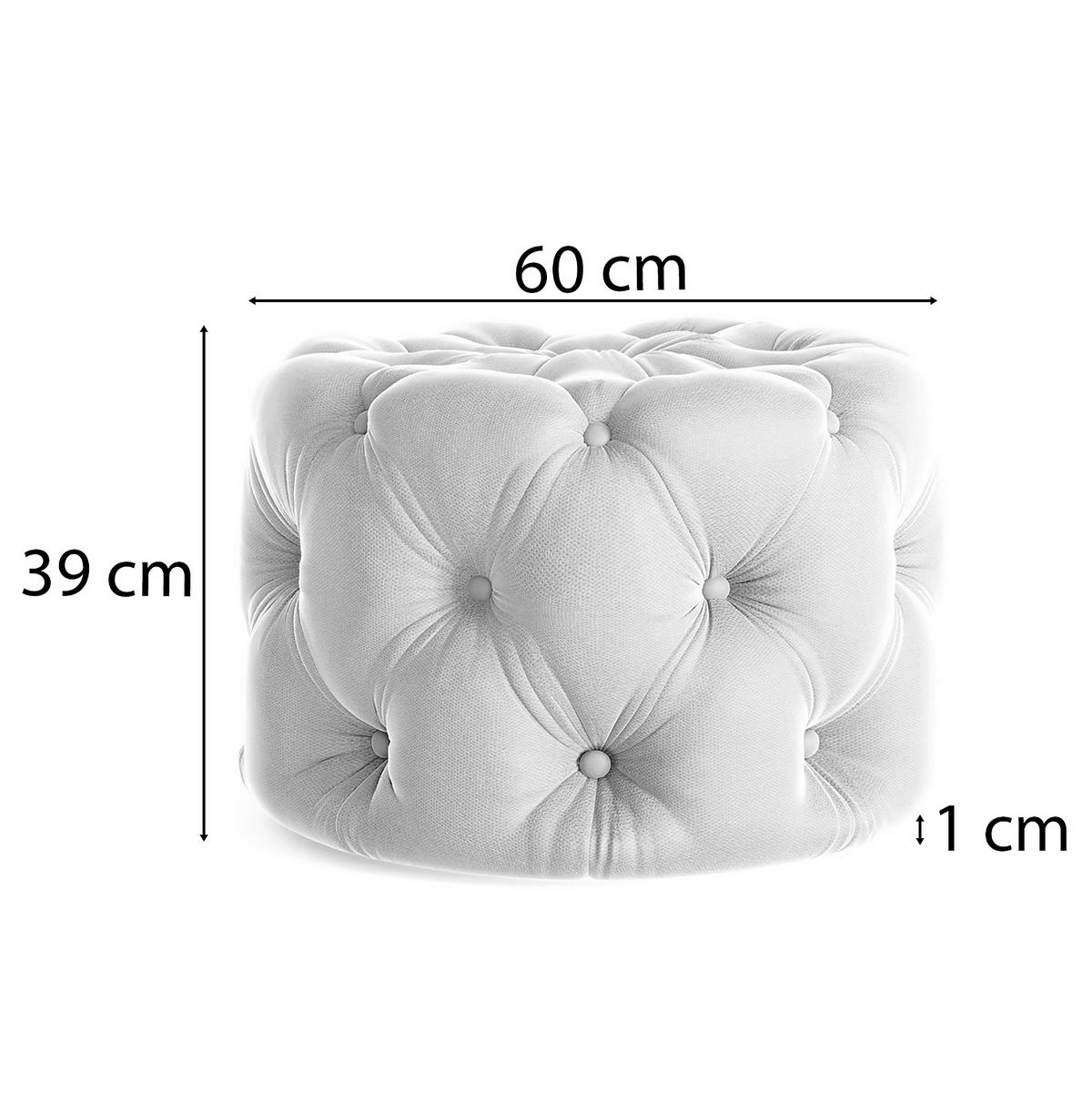 HOCKER in Textil Creme  - Creme/Schwarz, Design, Kunststoff/Textil (60/39/60cm) - P & B