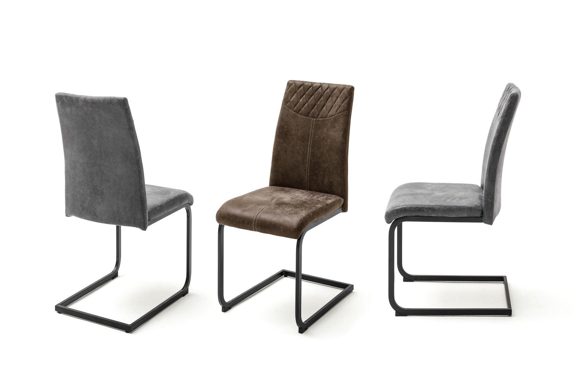 STOLICA  antracit  metal, tekstil      - antracit/krem, Moderno, metal/tekstil (42/95/59cm)