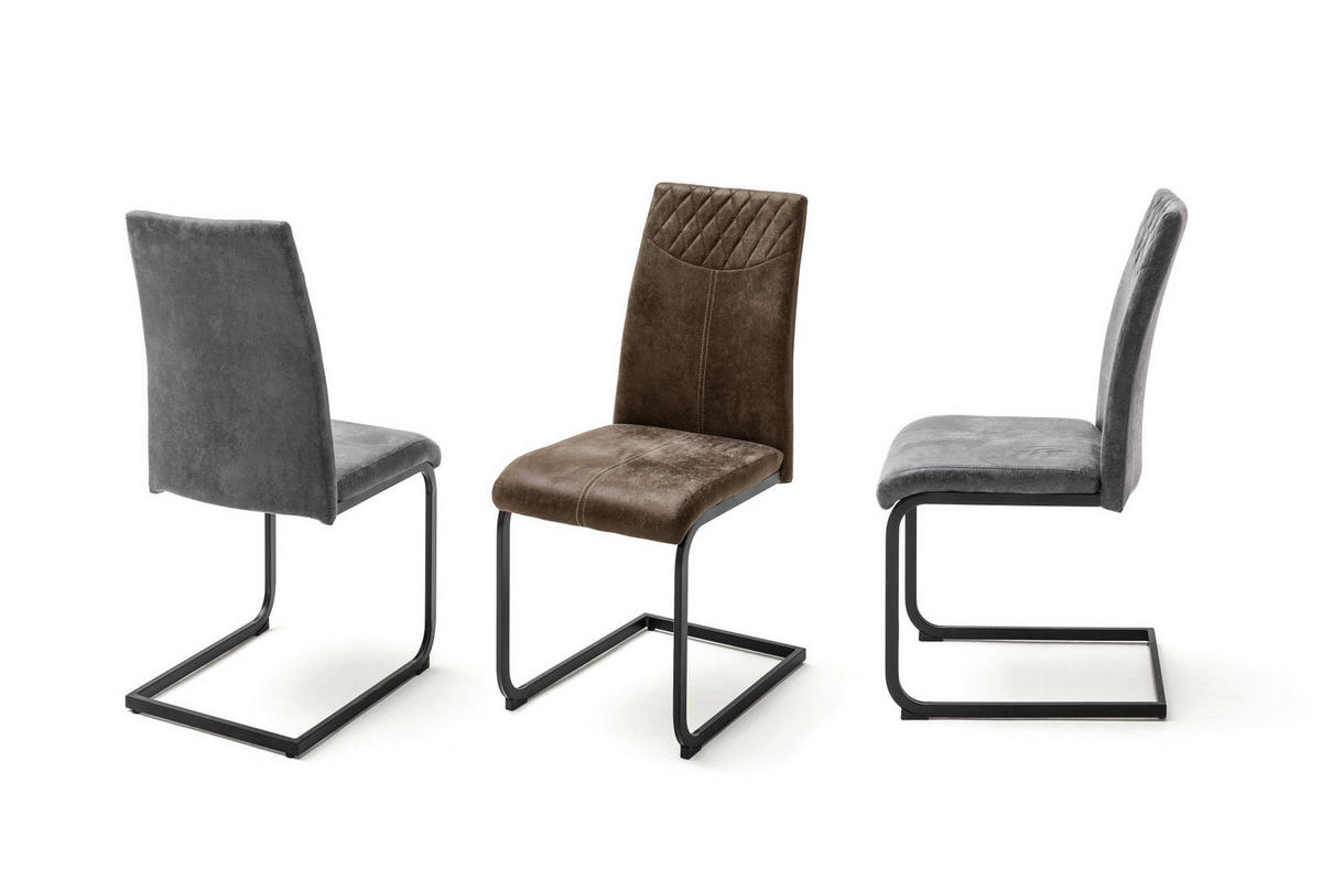 STOLICA  antracit  metal, tekstil      - antracit/krem, Moderno, metal/tekstil (42/95/59cm)