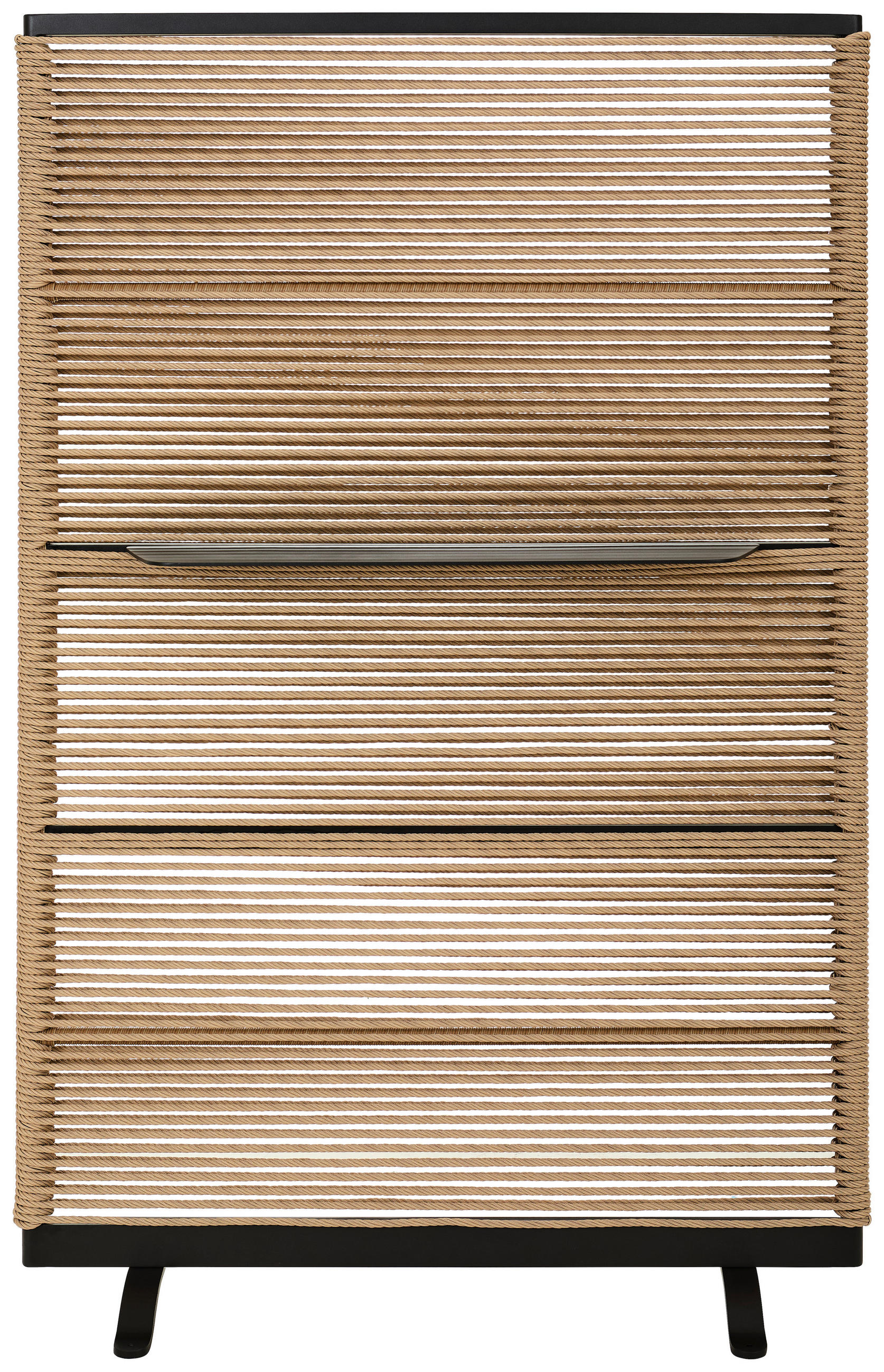 PARAVÁN  - černá/přírodní barvy, Design, kov/plast (121/184/39cm) - Amatio