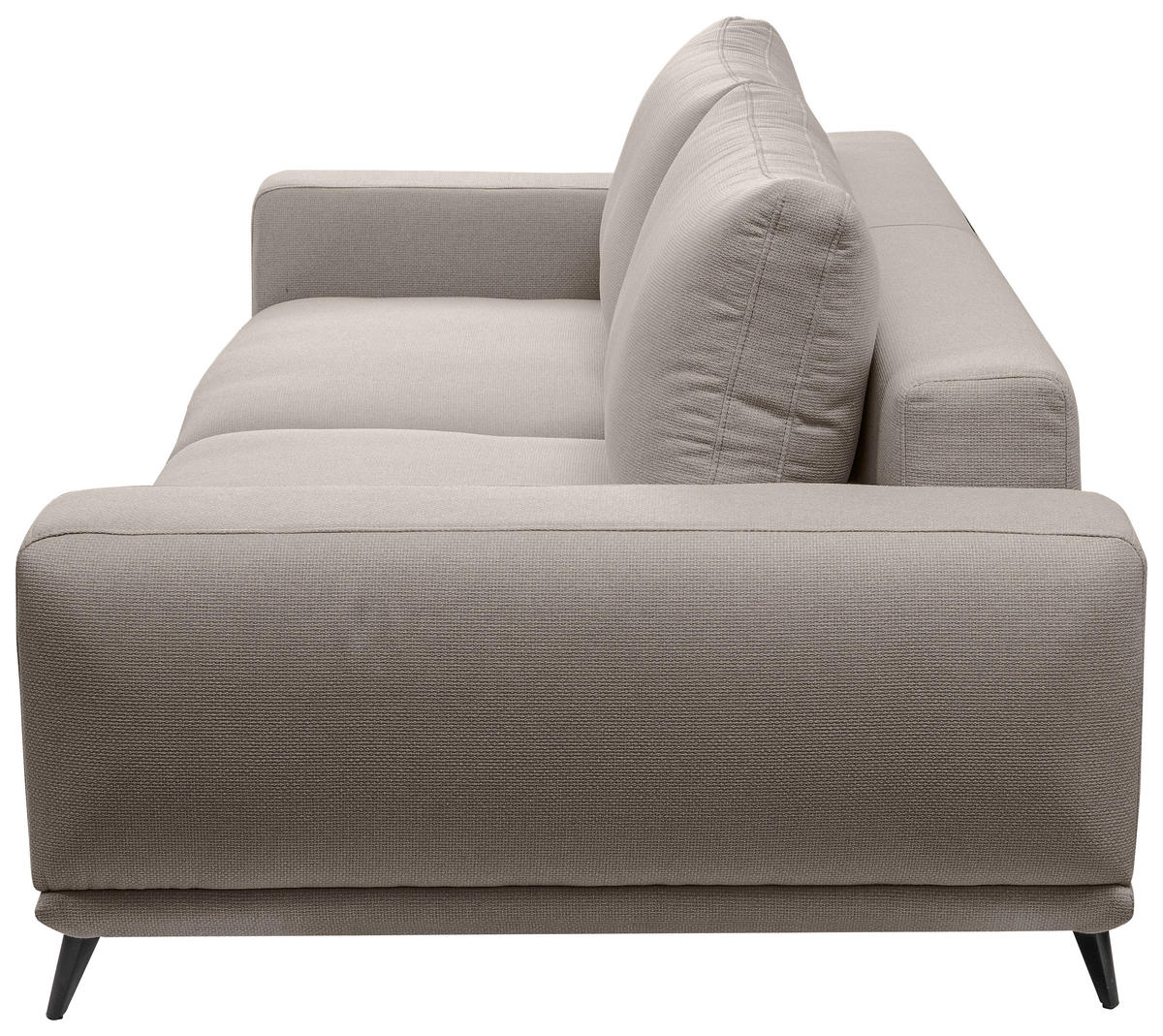 2-SITZER-SOFA in Webstoff Hellbraun  - Hellbraun/Schwarz, Modern, Textil/Metall (202/89/115cm) - MID.YOU