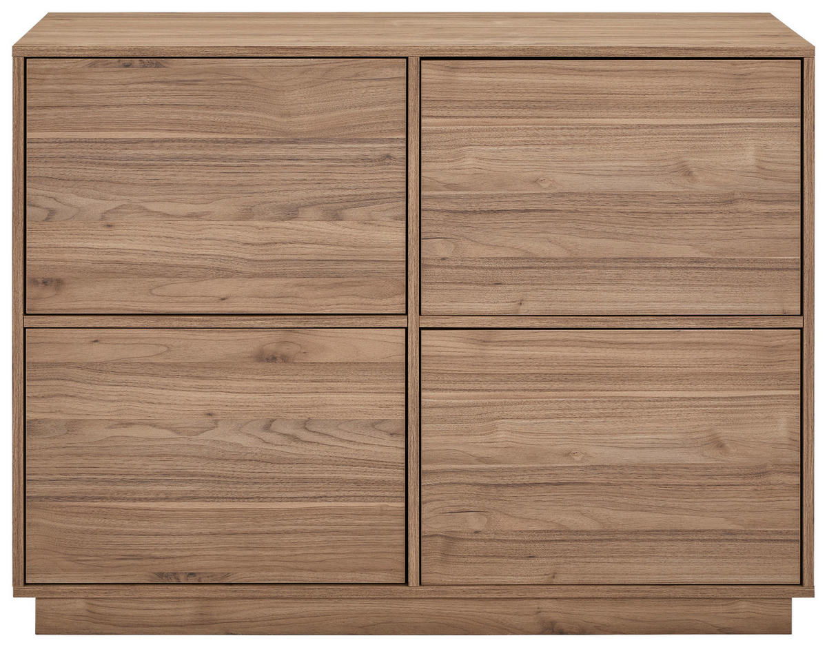 SIDEBOARD Japandi 111/82,5/41,5 cm  - Nussbaumfarben, Design, Holzwerkstoff (111/82,5/41,5cm) - MID.YOU