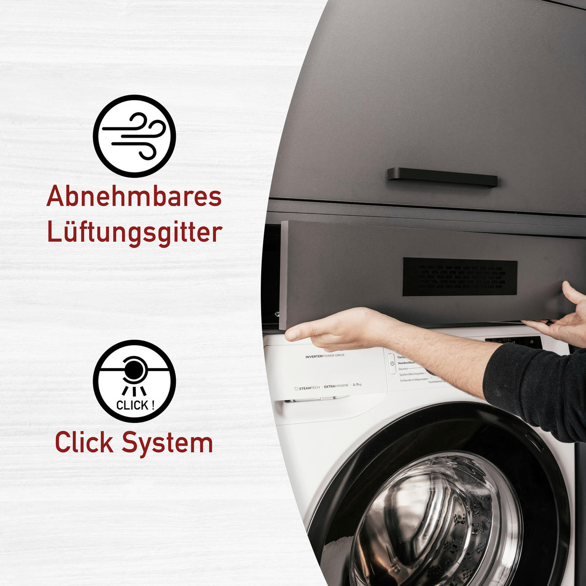 HAUSWIRTSCHAFTSRAUM 134/208/68 cm  in Anthrazit  - Anthrazit, MODERN, Holzwerkstoff (134/208/68cm) - home24