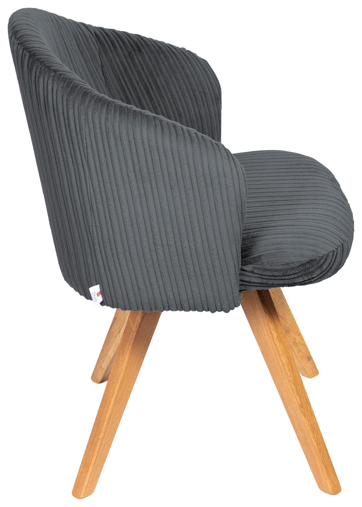 ARMLEHNSTUHL in Holz, Textil Dunkelgrau  - Dunkelgrau/Eichefarben, KONVENTIONELL, Holz/Textil (61/82/59cm) - Stylife