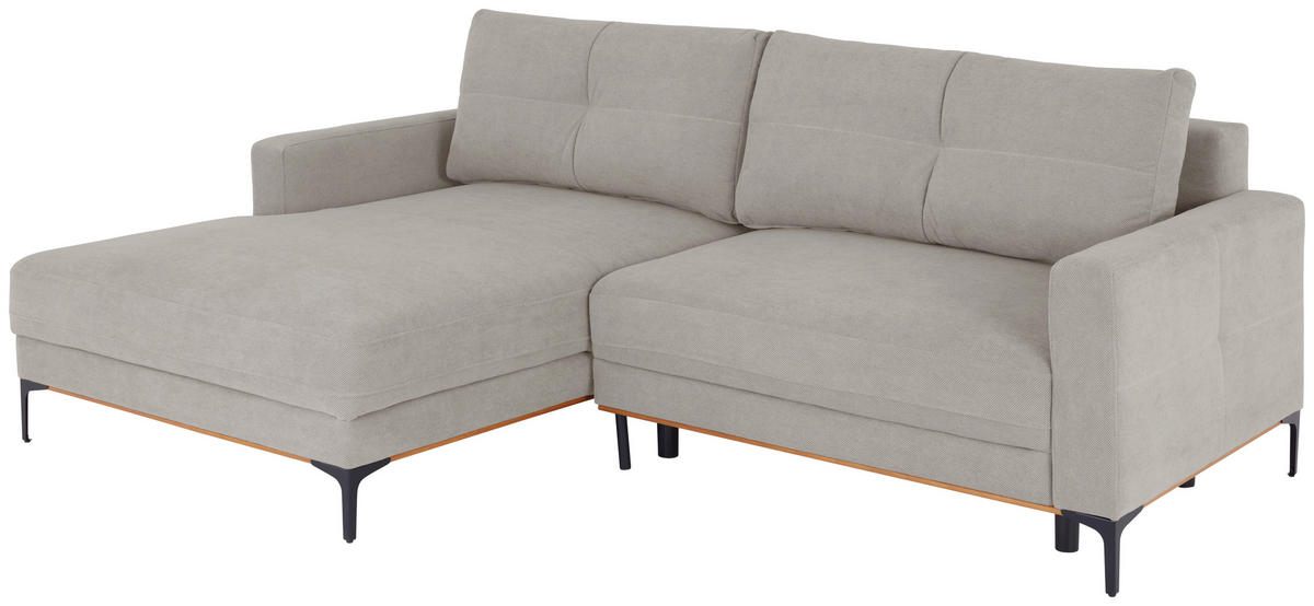 ECKSOFA in Beige  - Beige/Schwarz, Modern, Textil/Metall (162/238cm) - Ondega
