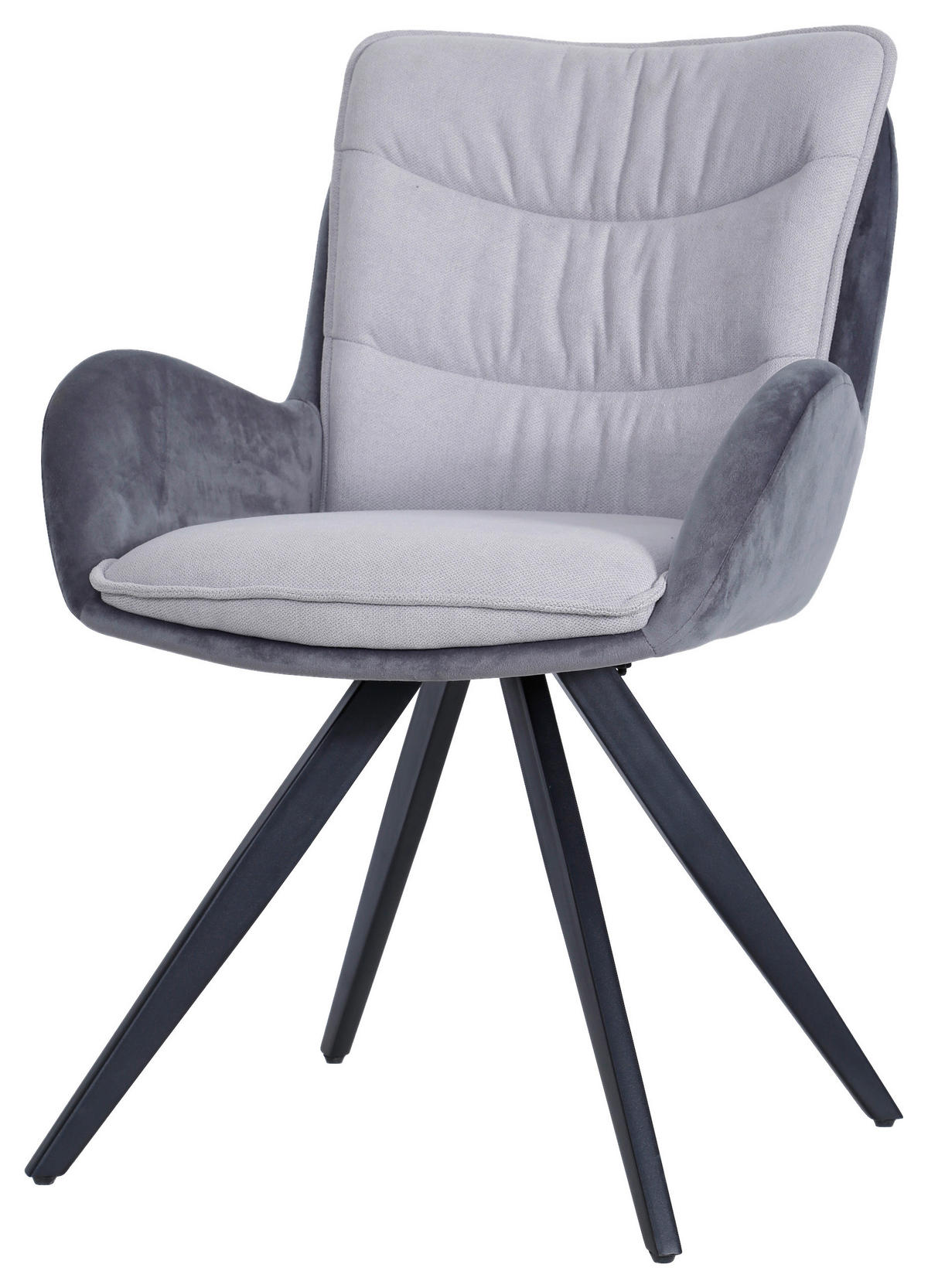 STOLICA S NASLONOM ZA RUKE  crna, svijetlo siva, tamno siva  drvo, metal, tekstil      - tamno siva/svijetlo siva, Moderno, drvo/metal (58/85/63cm) - MID.YOU