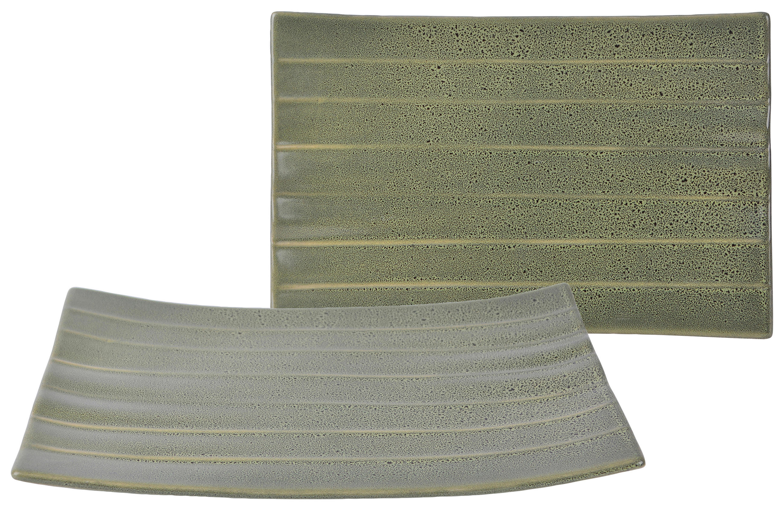 SERVIERSCHALENSET 2-teilig Streat Food  24/15 cm  - Grün, Basics, Keramik (24/15cm) - Creatable