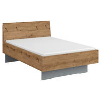 BETT 120/200 cm,  in Grau, Eichefarben,  - Eichefarben/Grau, Trend (120/200cm) - Stylife