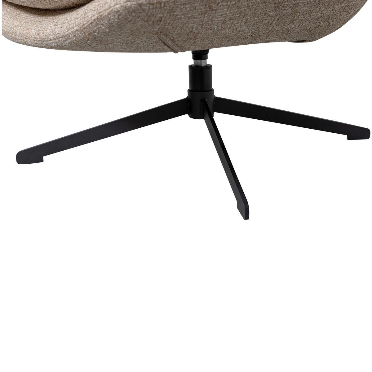 SESSEL in Webstoff Naturfarben  - Schwarz/Naturfarben, Design, Textil/Metall (75/88/94cm) - Livetastic