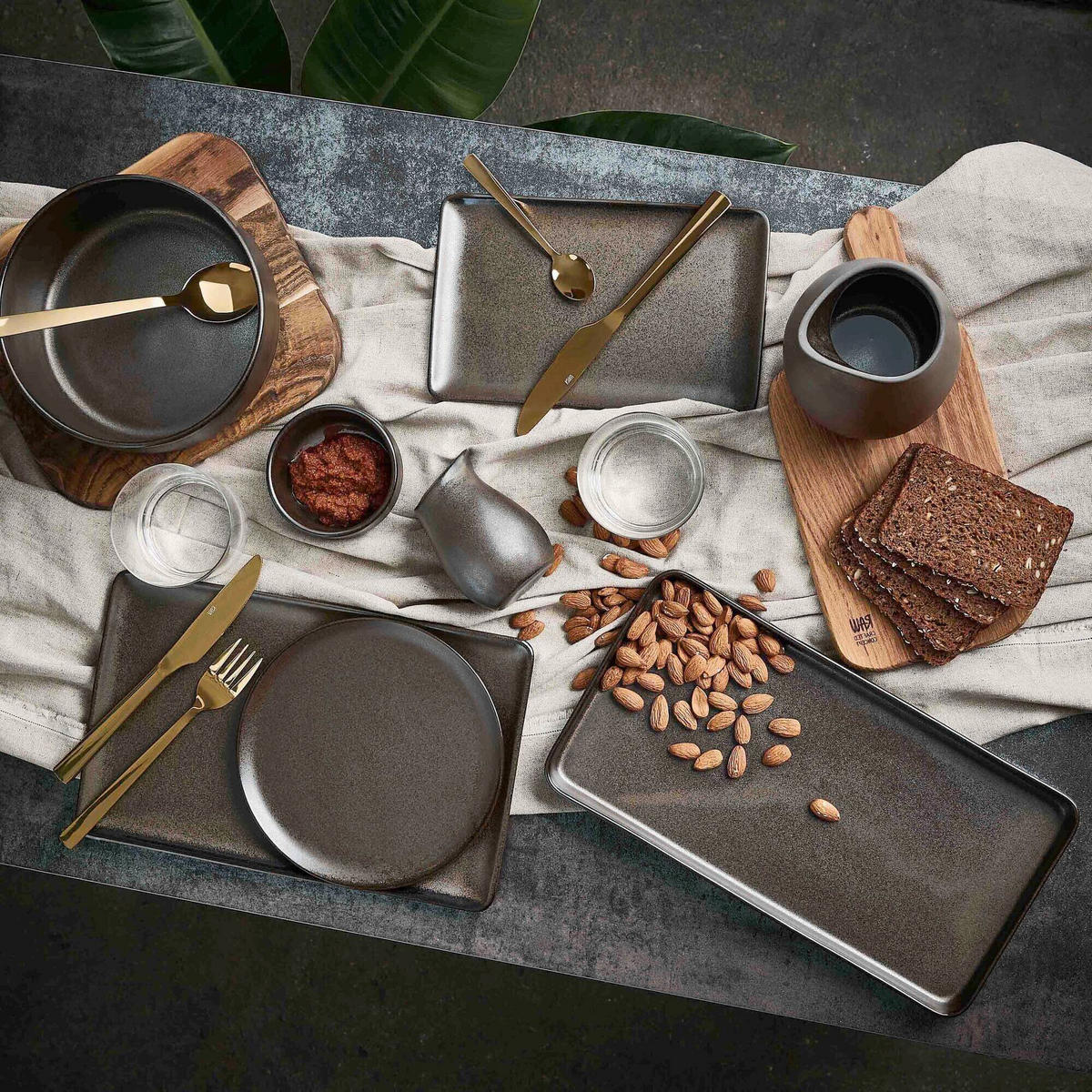 SERVIERPLATTEN-SET RAW 6-teilig  - Braun, Basics, Keramik (12/33/21cm) - Aida