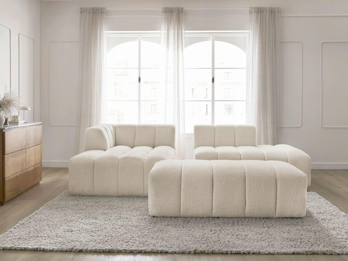ECKSOFA  ANNECY Beige Bouclé  - Beige/Schwarz, MODERN, Kunststoff/Textil (170/262cm)
