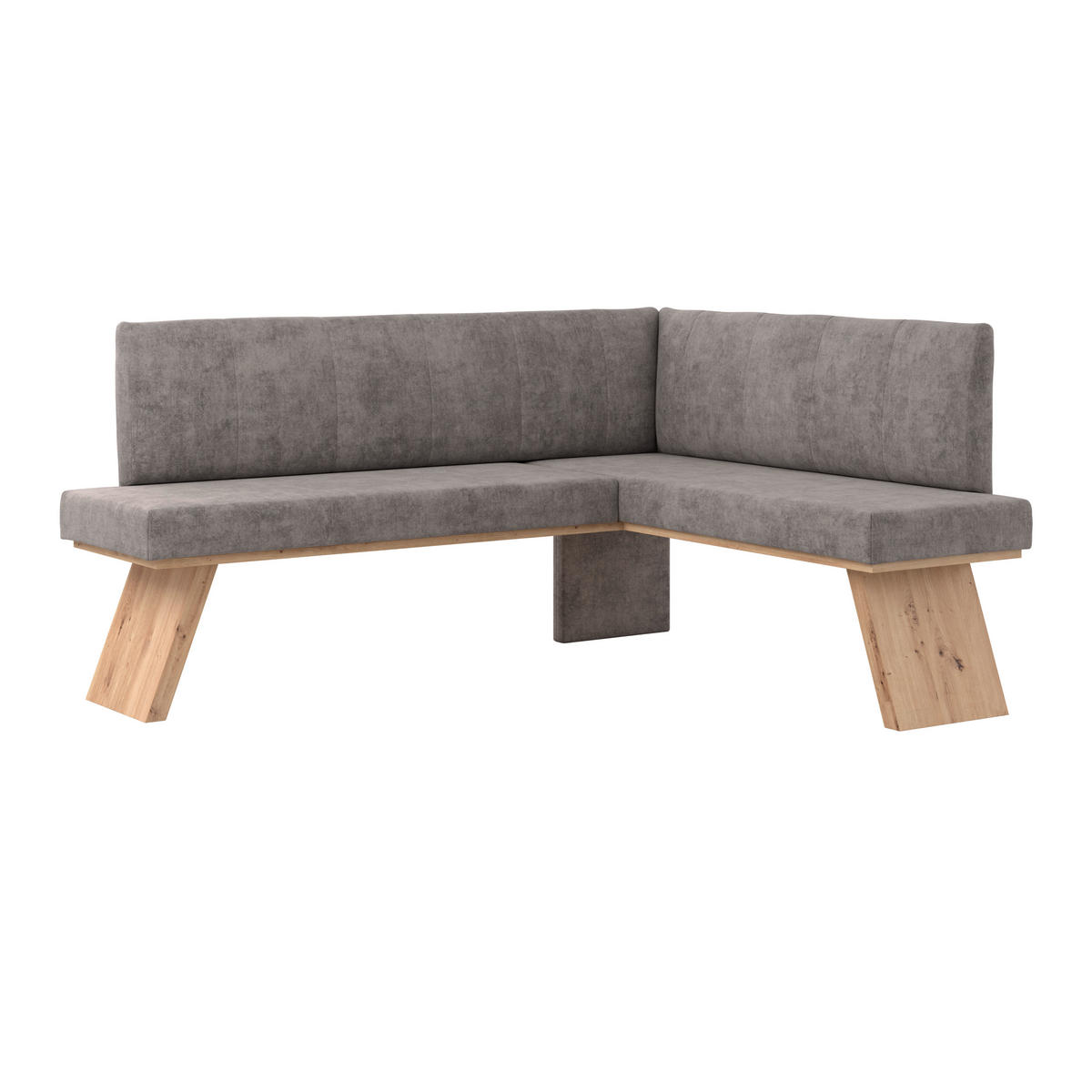 ECKBANK 185/150 cm Webstoff Grau   - Eichefarben/Grau, KONVENTIONELL, Textil (185/150cm) - Livetastic
