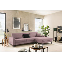 ECKSOFA Cord Altrosa  - Schwarz/Altrosa, Design, Textil/Metall (298/185-209cm) - Pure Home Lifestyle